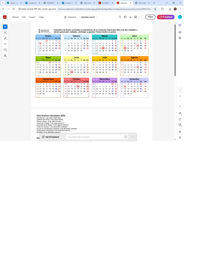 Calendario de Fiestas Comunidad Valenciana 2025